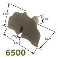 6500 Series Standing Seam Snow Guard Dimensions