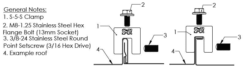 S-5-S Clamp - Standing Seam Clamp - For 85RF Snow Guards, ColorGard Snow Rails, & More