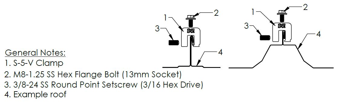 S-5-V Clamp - Standing Seam Clamp - For 85RF Snow Guards, ColorGard Snow Rails, & More