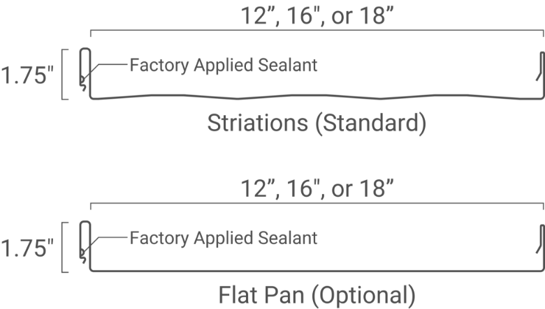1.75" Standing Seam Ridge Vent - Drawing and Dimensions